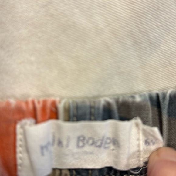 Mini Boden Camo Orange Gray Tan Trekkie Shorts size 6 - Picture 3 of 8